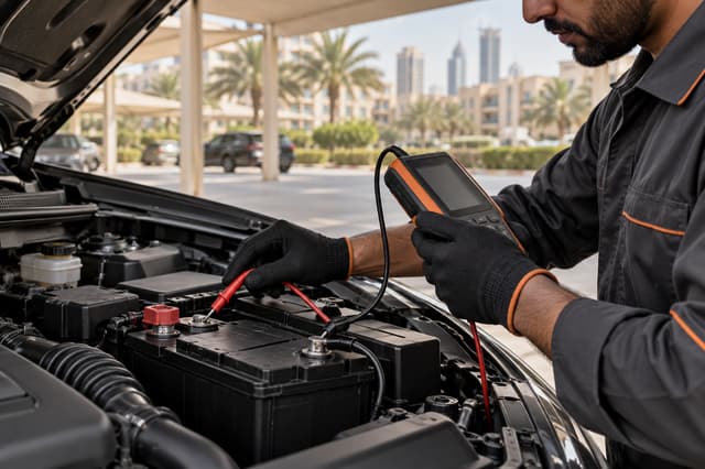 Battery diagnostic test carried out in Dubai Sports City